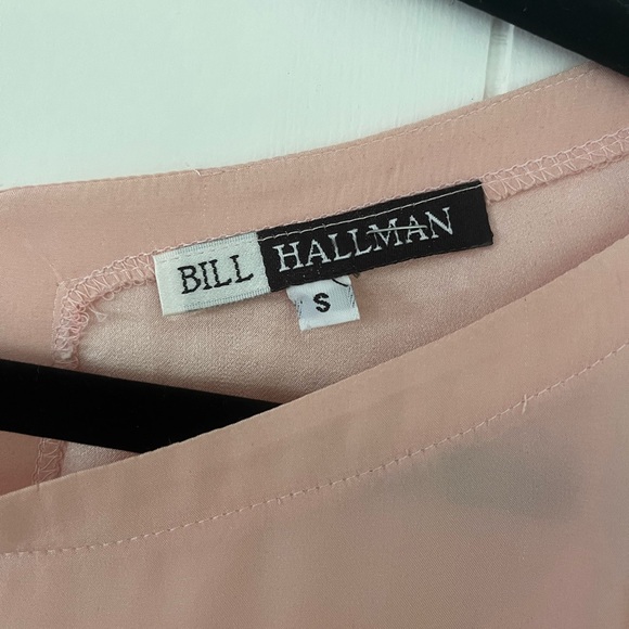 100% Silk Blouse Top Shirt Bill Hallman size Small Pink Peach Silk - Picture 6 of 14